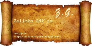 Zelinka Géza névjegykártya
